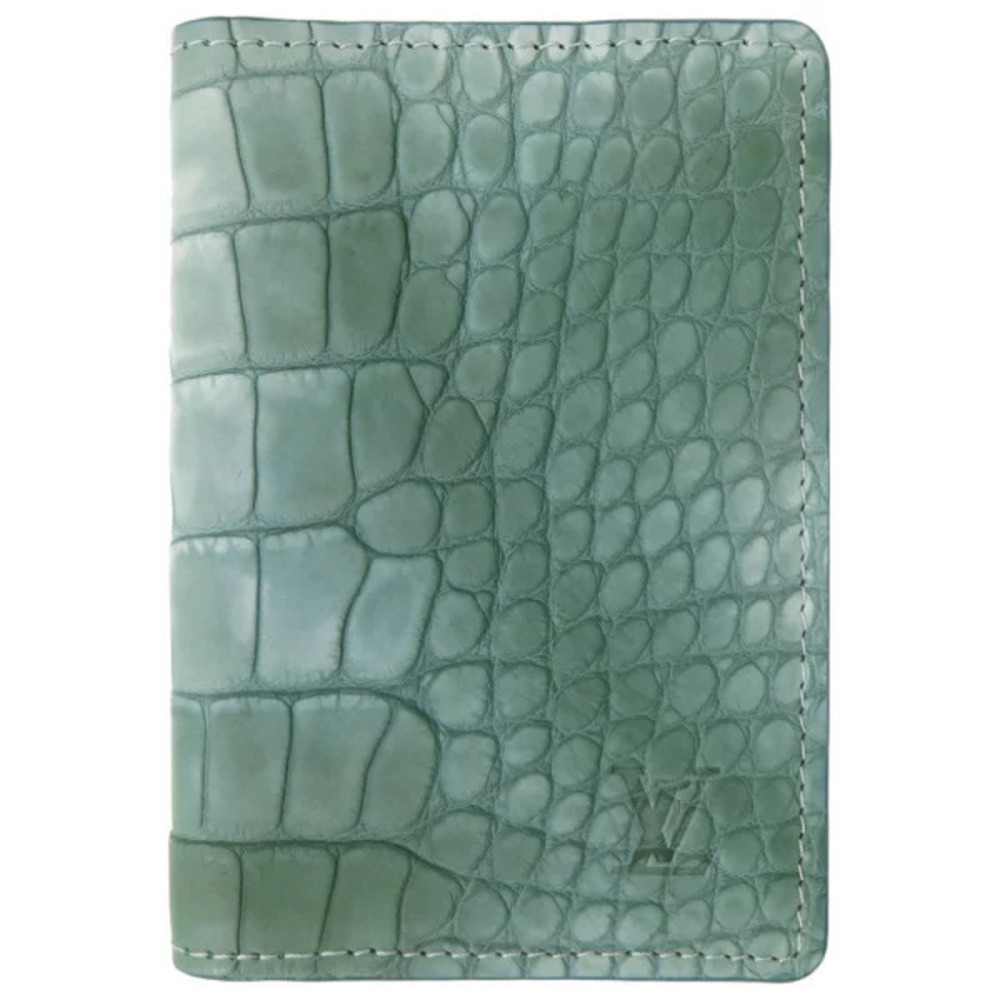 Louis Vuitton Organizer de Poche Matte Crocodile Blue Green Card Case Wallet LV
